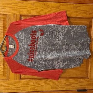 Raglan burnout shirt w/ glitter decal